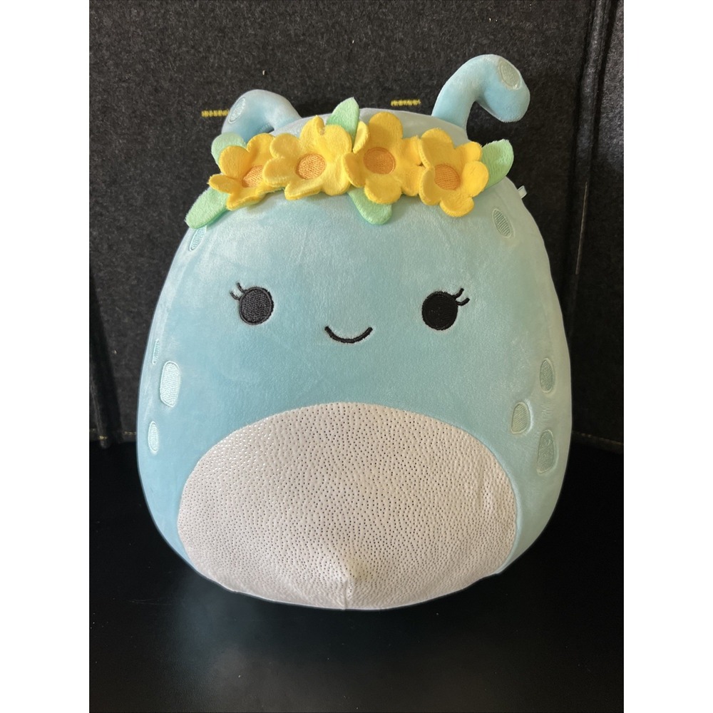 Squishmallows‎ 11" NATNAT Blue Alien Plush with Yellow Flower Crown 2024 EUC